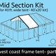 40' x 20' Single Tube West Coast Frame Tent Top Mid Section Kit