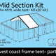40' x 20' Twin Tube Sectional West Coast Frame Tent Top Mid Extender Kit