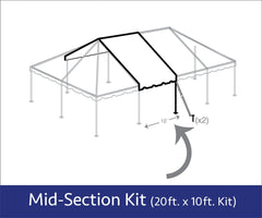 20' x 10' Single Tube Sectional West Coast Frame Tent Top Mid Section Kit