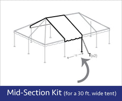 30' x 15' West Coast Frame Single Tube Mid Extension Kit