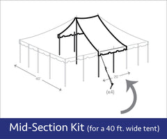 40' x 20' Premium Pole Tent Mid Extender Top Complete Kit