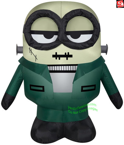 3' Gemmy Airblown Inflatable Halloween Minions Bob as Frankenstein Monster