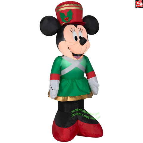 3.5' Gemmy Airblown Disney Christmas Minnie Mouse as Toy Soldier