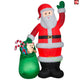 9' Gemmy Airblown Mixed Media Plush Santa w/ Gift Sack