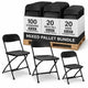 Black Folding Chairs Mixed Pallet Bundle - Standard, Big & Tall, Kids