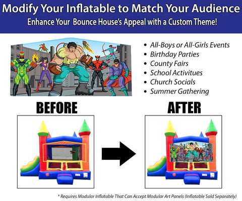 Rental Lite Modular Rainbow Dual Lane Combo with Blower and Non-Removable Splash Pool