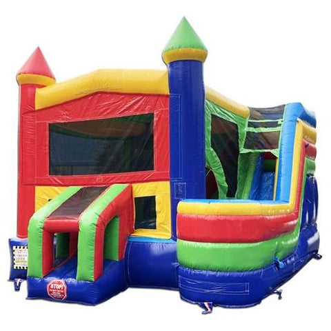 Moonwalk USA Inflatable Bouncers 18'H Rainbow Castle Combo Wet n Dry by MoonWalk USA 14'H Rainbow Castle Combo Wet N Dry by MoonWalk USA SKU# C-132-WLG