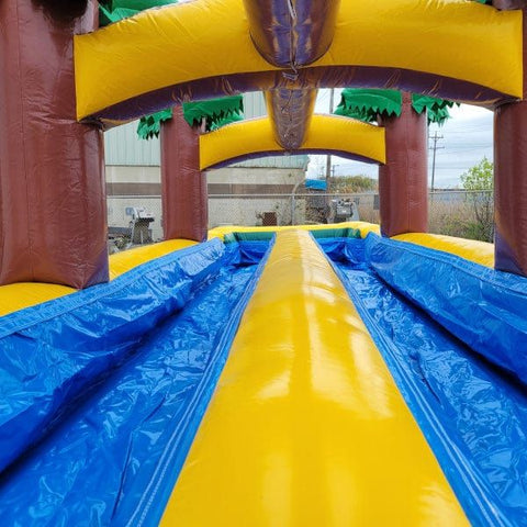 Moonwalk USA Inflatable Bouncers 19'H 2-Lane Palm Tree Screamer Slide W/ Slip N Splash by MoonWalk USA