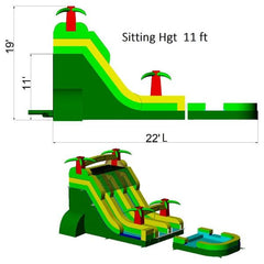 19'H 2-Lane Palm Tree Slide W N D by MoonWalk USA