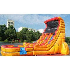 19'H 2-Lane Volcano Screamer Slide W/ Slip N Splash by MoonWalk USA