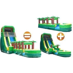 Moonwalk USA Inflatable Bouncers 22'H Palm Tree Screamer Slide W/ Slip N Splash by MoonWalk USA