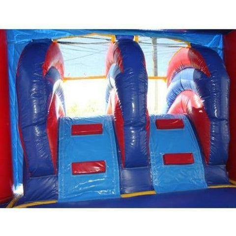 Moonwalk USA WET N DRY COMBOS 13' H 2-LANE RED N BLUE COMBO W/ POOL by MoonWalk USA