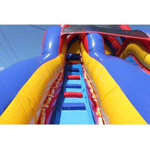 Moonwalk USA Obstacle Course 18'H DOUBLE DIP SLIDE WET N DRY (RBY) by MoonWalk USA