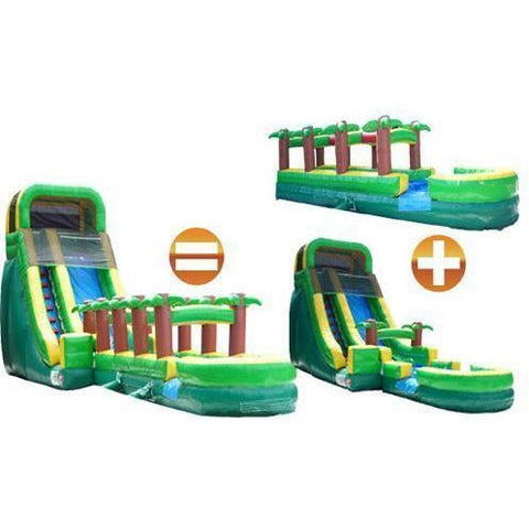 Moonwalk USA Obstacle Course 18'H PALM TREE SCREAMER SLIDE W/ SLIP N SLIDE by MoonWalk USA