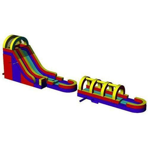 Moonwalk USA Obstacle Course 18'H RAINBOW SCREAMER SLIDE W/ SLIP N SLIDE by MoonWalk USA