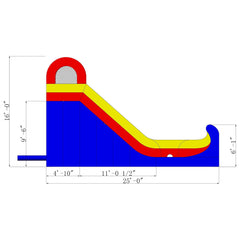 16' H Dry Slide by MoonWalk USA