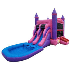 Moonwalk USA Water Parks & Slides 13'H 2-Lane Pink Castle Combo w/ Pool by MoonWalk USA 13'H 2-Lane Pink Castle Combo w/ Pool by MoonWalk USA SKU# C-187