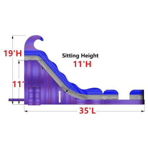 Moonwalk USA Waterslide 19'H 2-Lane Purple Slide Wet N Dry by MoonWalk USA 19'H 2-Lane Purple Slide Wet N Dry by MoonWalk USA SKU# W-362-WLG