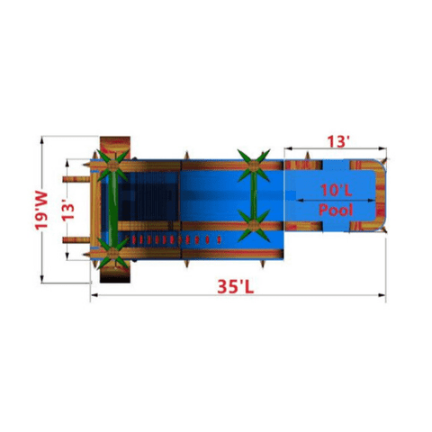 Moonwalk USA Waterslide 19'H 2-Lane Volcano Slide Wet N Dry by MoonWalk USA 19'H 2-Lane Volcano Slide Wet N Dry by MoonWalk USA SKU# W-361-WLG