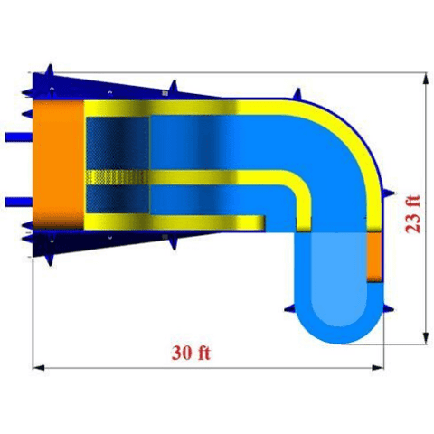 Moonwalk USA Waterslide 19'H Curve Slide Wet N Dry by MoonWalk USA 19'H Curve Slide Wet N Dry by MoonWalk USA SKU# W-049-WLG