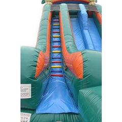 22'H 2-Lane Palm Tree Slide Wet n Dry by MoonWalk USA