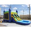 Image of Moonwalk USA WET N DRY COMBOS 13' H 2-LANE GREEN N BLUE COMBO W/ POOL by MoonWalk USA