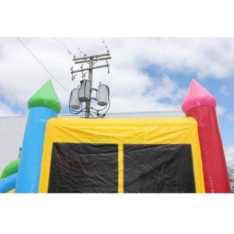 Moonwalk USA WET N DRY COMBOS 13' H 2-LANE RAINBOW CASTLE COMBO W/ POOL by MoonWalk USA