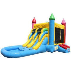 Moonwalk USA WET N DRY COMBOS 13' H 2-LANE RAINBOW CASTLE COMBO W/ POOL by MoonWalk USA