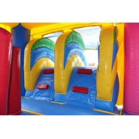 Moonwalk USA WET N DRY COMBOS 13' H 2-LANE RAINBOW CASTLE COMBO W/ POOL by MoonWalk USA