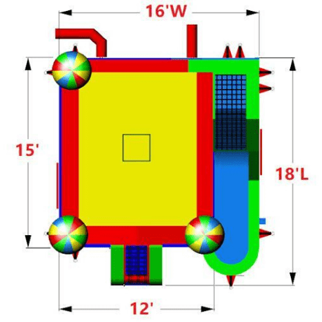 Moonwalk USA WET N DRY COMBOS 14'H Balloon Combo Wet N Dry by MoonWalk USA 14'H Balloon Combo Wet N Dry by MoonWalk USA SKU# C-136-WLG