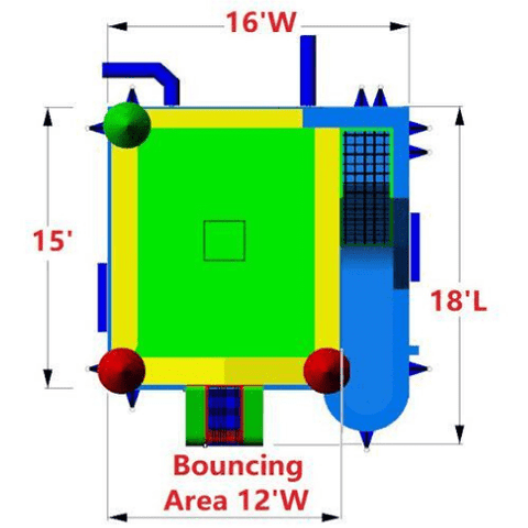 Moonwalk USA WET N DRY COMBOS 14'H Rainbow Castle Combo Wet N Dry by MoonWalk USA 14'H Rainbow Castle Combo Wet N Dry by MoonWalk USA SKU# C-132-WLG