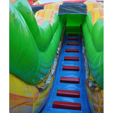 Moonwalk USA WET N DRY COMBOS 18'H Dual Lane Palm Tree Slide Wet And Dry by MoonWalk USA ﻿18'H Dual Lane Palm Tree Slide Wet And Dry by MoonWalk USA SKU# W-026B