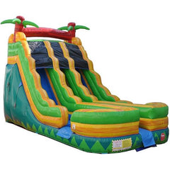 Moonwalk USA WET N DRY COMBOS 18'H Dual Lane Palm Tree Slide Wet And Dry by MoonWalk USA ﻿18'H Dual Lane Palm Tree Slide Wet And Dry by MoonWalk USA SKU# W-026B