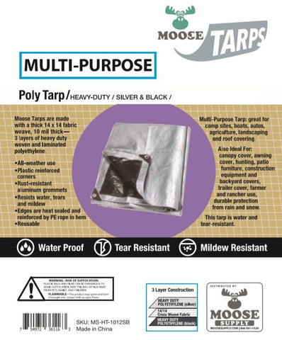 Silver & Black Tarp 10 x 12