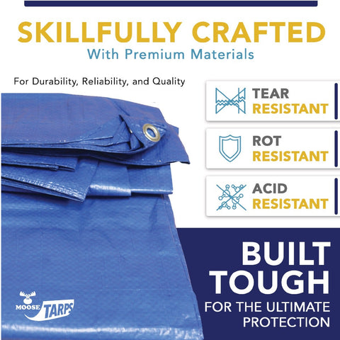 20' x 20' Blue & Silver Multi-Purpose Water Resistant Poly Tarp Cover