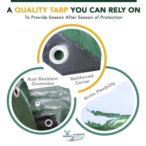 12' x 16' Deluxe Water Resistant Heavy Duty Poly Tarp Cover
