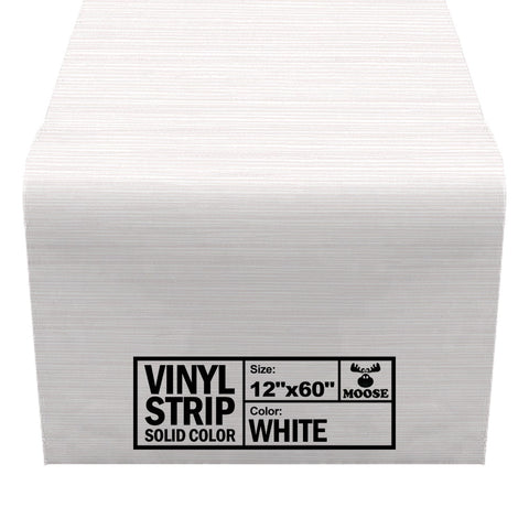 Moose Supply Solid White Vinyl Strip 12" x 60"