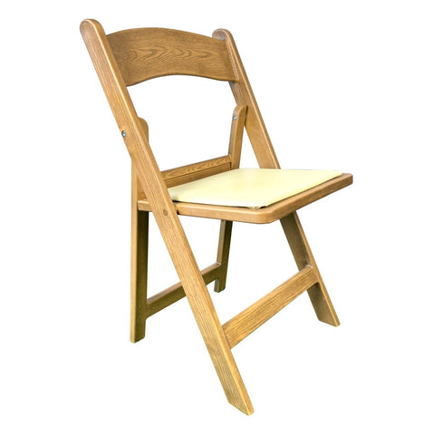 Resin Folding Chairs, Natural Wood 