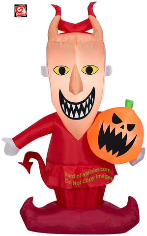4' Gemmy Airblown Inflatable Nightmare Before Christmas Lock w/ Mask and Jack o Lantern