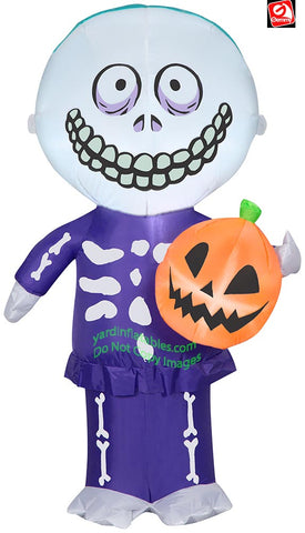 4' Gemmy Airblown Nightmare Before Christmas Barrel w/ Mask and Jack O' Lantern