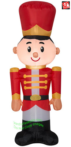 4' Gemmy Airblown Inflatable Toy Soldier In Red Uniform
