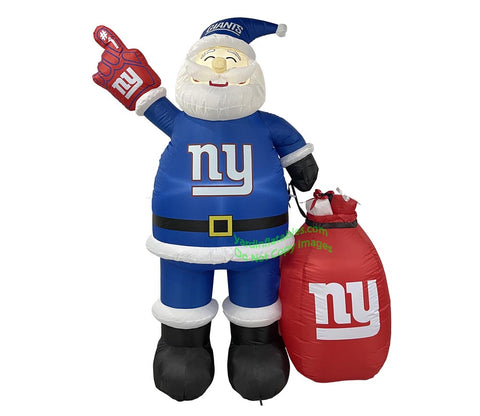 7' Air Blown NFL New York Giants Santa Claus