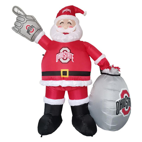 7' Air Blown Inflatable NCAA Ohio State University Buckeyes Santa Claus