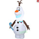 4' Gemmy Airblown Inflatable Frozen's Olaf w/ Blue Candy Cane