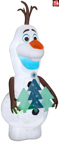 5.5' Gemmy Airblown Frozen II Olaf Holding Christmas Tree