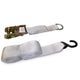 1.5" x 13' Ratchet Strap - White Tent Tie Down with S-Hook