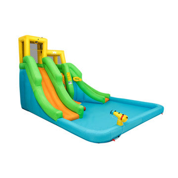 Inflatable Bounce Castle with Dual Slides and Climbing Wall without Blower
