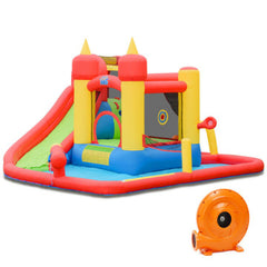 Hippo Inflatable Water Slide Bounce House with 740W Blower