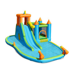 Inflatable Water Park Mighty Bounce House with Pool by Costway