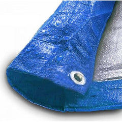 Party Tents Direct Bounce Blowers & Accessories 30' x 60' Blue & Silver Multi-Purpose Water Resistant Poly Tarp Cover by Party Tents 754972355414 161-Party Tents 30'x60' BlueSilver MultiPurpose Water Resistant Poly Tarp Cover Tents